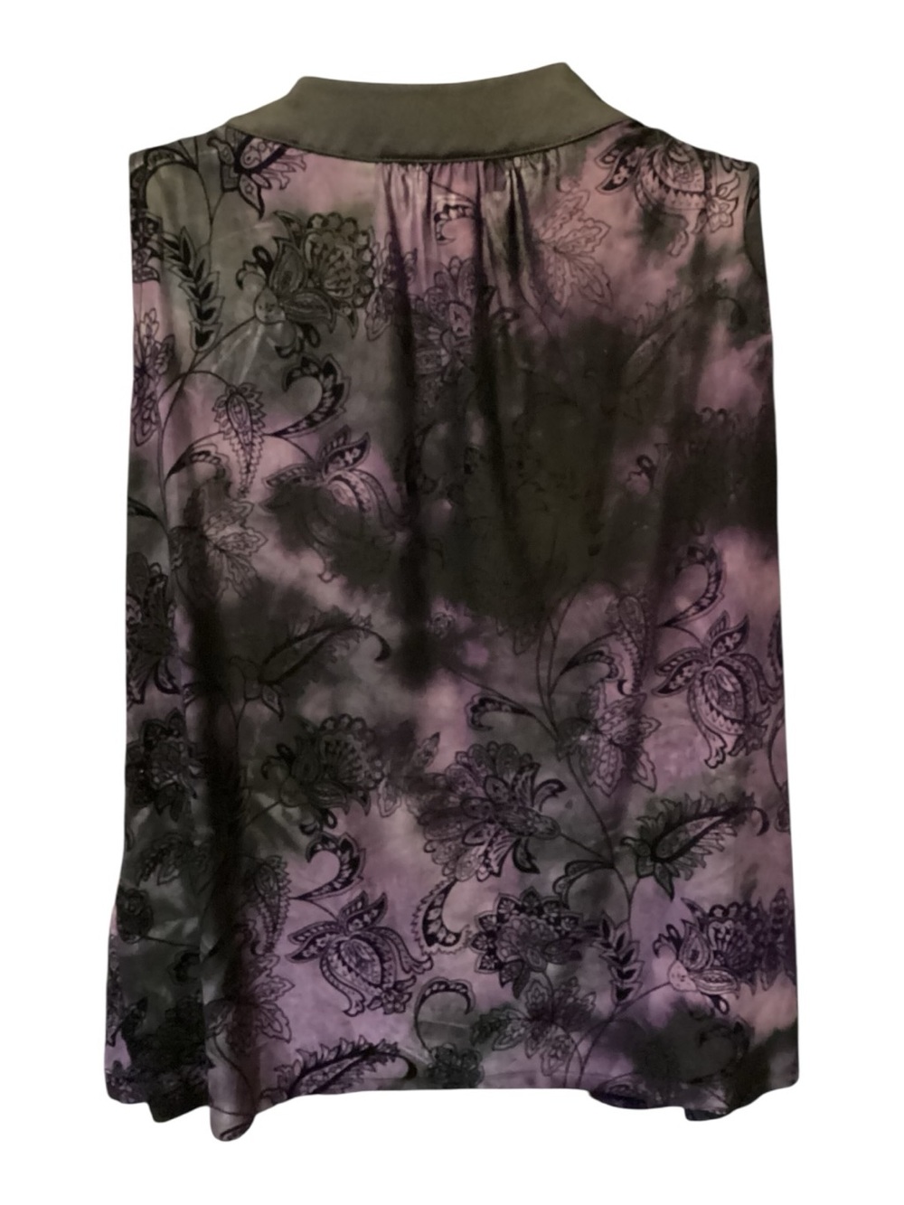 Fashion Bug Plus Size XXL Purple and Black Beaded V-Neck Floral Camisole Stretch - Picture 6 of 10